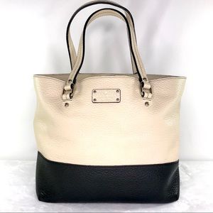 Kate Spade Cream Black Grove Court Abela Open Tote